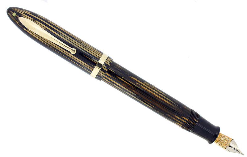 CIRCA 1936 SHEAFFER OVERSIZE GOLDEN PEARL BALANCE FOUNTAIN PEN RESTORED OFFERED BY ANTIQUE DIGGER