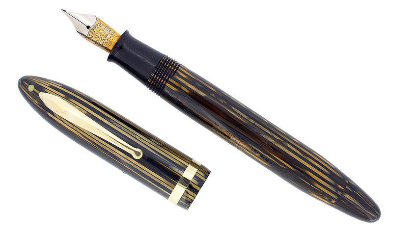 CIRCA 1936 SHEAFFER OVERSIZE GOLDEN PEARL BALANCE FOUNTAIN PEN RESTORED OFFERED BY ANTIQUE DIGGER