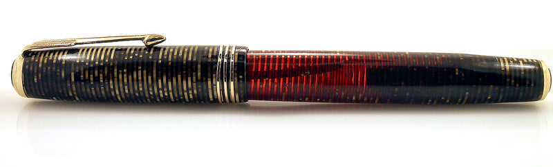 RESTORED 1937 PARKER GOLDEN PEARL DOUBLE JEWEL VACUMATIC FOUNTAIN PEN SMOOTH NIB OFFERED BY ANTIQUE DIGGER