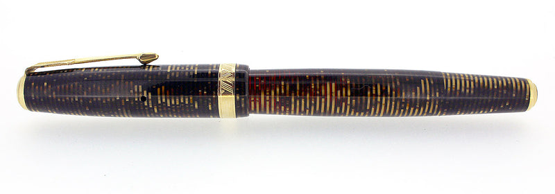 1937 PARKER GOLDEN PEARL DOUBLE JEWEL VACUMATIC FOUNTAIN RESTORED EARLY STYLE OFFERED BY ANTIQUE DIGGER