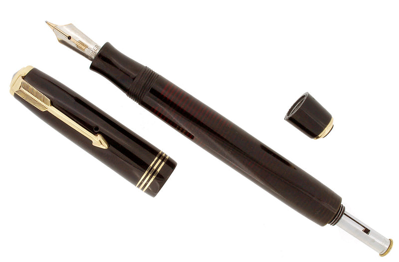 1937 PARKER DOUBLE JEWEL VACUMATIC FOUNTAIN PEN WITH 2-TONE NIB IN RESTORED CONDITION OFFERED BY ANTIQUE DIGGER