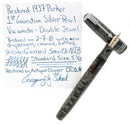 1937 PARKER SILVER PEARL STANDARD VACUMATIC DOUBLE JEWEL FOUNTAIN PEN RESTORED OFFERED BY ANTIQUE DIGGER