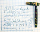 1937 PARKER MOTTLED GREEN LARGE JR DOUBLE JEWEL VACUMATIC FOUNTAIN PEN RESTORED OFFERED BY ANTIQUE DIGGER
