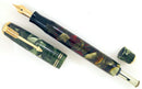 1937 PARKER MOTTLED GREEN LARGE JR DOUBLE JEWEL VACUMATIC FOUNTAIN PEN RESTORED OFFERED BY ANTIQUE DIGGER