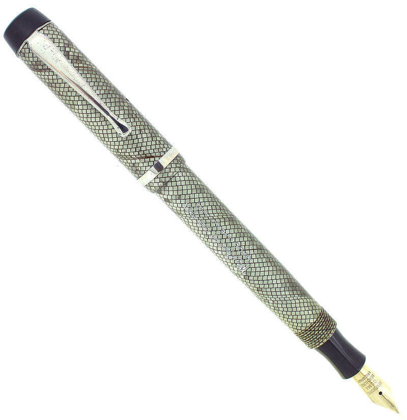 CIRCA 1930S MENTMORE DIPLOMA LIZARD PATTERN FOUNTAIN PEN RESTORED OFFERED BY ANTIQUE DIGGER