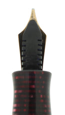 1937 PARKER BURGUNDY PEARL DOUBLE JEWEL VACUMATIC STANDARD SIZE FOUNTAIN PEN WATER CLEAR BARREL RESTORED OFFERED BY ANTIQUE DIGGER