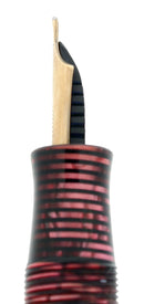 1937 PARKER BURGUNDY PEARL DOUBLE JEWEL VACUMATIC STANDARD SIZE FOUNTAIN PEN WATER CLEAR BARREL RESTORED OFFERED BY ANTIQUE DIGGER