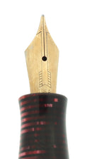 1937 PARKER BURGUNDY PEARL DOUBLE JEWEL VACUMATIC STANDARD SIZE FOUNTAIN PEN WATER CLEAR BARREL RESTORED OFFERED BY ANTIQUE DIGGER