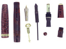 1937 PARKER BURGUNDY PEARL VACUMATIC DOUBLE JEWEL FOUNTAIN PEN RESTORED OFFERED BY ANTIQUE DIGGER