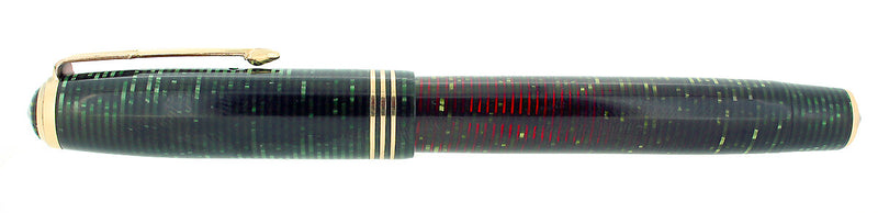 1937 PARKER EMERALD PEARL STANDARD VACUMATIC DOUBLE JEWEL FOUNTAIN PEN RESTORED OFFERED BY ANTIQUE DIGGER