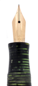 1937 PARKER EMERALD PEARL STANDARD VACUMATIC DOUBLE JEWEL FOUNTAIN PEN RESTORED OFFERED BY ANTIQUE DIGGER