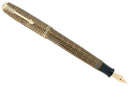 1937 PARKER GOLDEN WEB DOUBLE JEWEL VACUMATIC FOUNTAIN PEN M-B FLEX NIB RESTORED OFFERED BY ANTIQUE DIGGER
