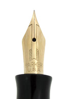 1937 PARKER GOLDEN WEB DOUBLE JEWEL VACUMATIC FOUNTAIN PEN M-B FLEX NIB RESTORED OFFERED BY ANTIQUE DIGGER