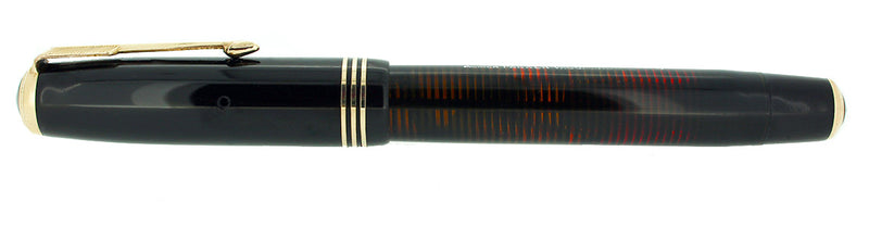 1937 PARKER JET BLACK STANDARD VACUMATIC DOUBLE JEWEL FOUNTAIN PEN RESTORED OFFERED BY ANTIQUE DIGGER