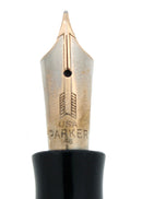 1937 PARKER JET BLACK STANDARD VACUMATIC DOUBLE JEWEL FOUNTAIN PEN RESTORED OFFERED BY ANTIQUE DIGGER