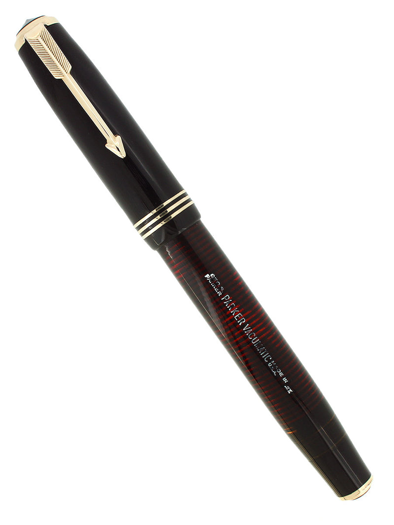 1937 PARKER STANDARD JET BLACK VACUMATIC DOUBLE JEWEL FOUNTAIN PEN RESTORED OFFERED BY ANTIQUE DIGGER