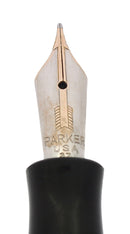 1937 PARKER STANDARD JET BLACK VACUMATIC DOUBLE JEWEL FOUNTAIN PEN RESTORED OFFERED BY ANTIQUE DIGGER