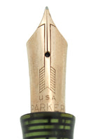 1937 PARKER EMERALD PEARL SENIOR MAXIMA VACUMATIC DJ FOUNTAIN PEN RESTORED OFFERED BY ANTIQUE DIGGER