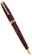1937 PARKER VACUMATIC BURGUNDY PEARL SLENDER MAXIMA DOUBLE JEWEL FOUNTAIN PEN RESTORED OFFERED BY ANTIQUE DIGGER