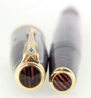 1937 PARKER BURGUNDY PEARL SLENDER MAXIMA VACUMATIC DOUBLE JEWEL FOUNTAIN PEN RESTORED OFFERED BY ANTIQUE DIGGER