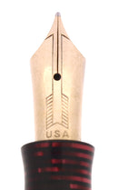 1937 PARKER BURGUNDY PEARL SENIOR MAXIMA VACUMATIC FOUNTAIN PEN & PENCIL SET RESTORED OFFERED BY ANTIQUE DIGGER