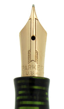 1937 PARKER EMERALD PEARL DOUBLE JEWEL VACUMATIC FOUNTAIN RESTORED EARLY STYLE OFFERED BY ANTIQUE DIGGER