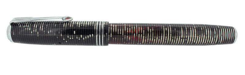 1937 PARKER SILVER PEARL STANDARD VACUMATIC FOUNTAIN PEN CLEAN TRIM RESTORED OFFERED BY ANTIQUE DIGGER