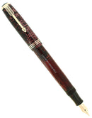 1937 PARKER STANDARD VACUMATIC BURGUNDY PEARL DOUBLE JEWEL FOUNTAIN PEN RESTORED OFFERED BY ANTIQUE DIGGER