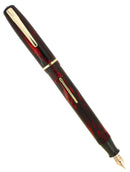 C1937 SHEAFFER WASP BURGUNDY WAVE & BLACK MARBLE FOUNTAIN PEN RESTORED OFFERED BY ANTIQUE DIGGER