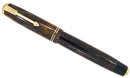 RESTORED 1938 PARKER GOLD BROWN DOUBLE JEWEL VACUMATIC SHADOW WAVE FOUNTAIN PEN  OFFERED BY ANTIQUE DIGGER