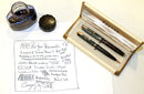 1938 PARKER VACUMATIC EMERALD PEARL DOUBLE JEWEL VACUMATIC FOUNTAIN PEN & PENCIL SET WITH ORIGINAL BOX IN RESTORED CONDITION OFFERED BY ANTIQUE DIGGER