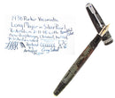 1938 PARKER SILVER PEARL DOUBLE JEWEL VACUMATIC FOUNTAIN PEN LONG MAJOR RESTORED OFFERED BY ANTIQUE DIGGER