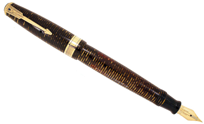RESTORED 1939 PARKER DOUBLE JEWEL VACUMATIC MAJOR FOUNTAIN PEN WITH JEWELERS CAP OFFERED BY ANTIQUE DIGGER