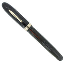 C1932 CONKLIN SENIOR/OVERSIZE NOZAC BLACK 7M WORD GAUGE HERRINGBONE FOUNTAIN PEN RESTORED OFFERED BY ANTIQUE DIGGER