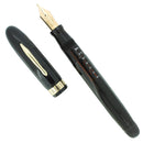 C1932 CONKLIN SENIOR/OVERSIZE NOZAC BLACK 7M WORD GAUGE HERRINGBONE FOUNTAIN PEN RESTORED OFFERED BY ANTIQUE DIGGER