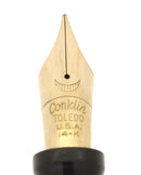 C1932 CONKLIN SENIOR/OVERSIZE NOZAC BLACK 7M WORD GAUGE HERRINGBONE FOUNTAIN PEN RESTORED OFFERED BY ANTIQUE DIGGER