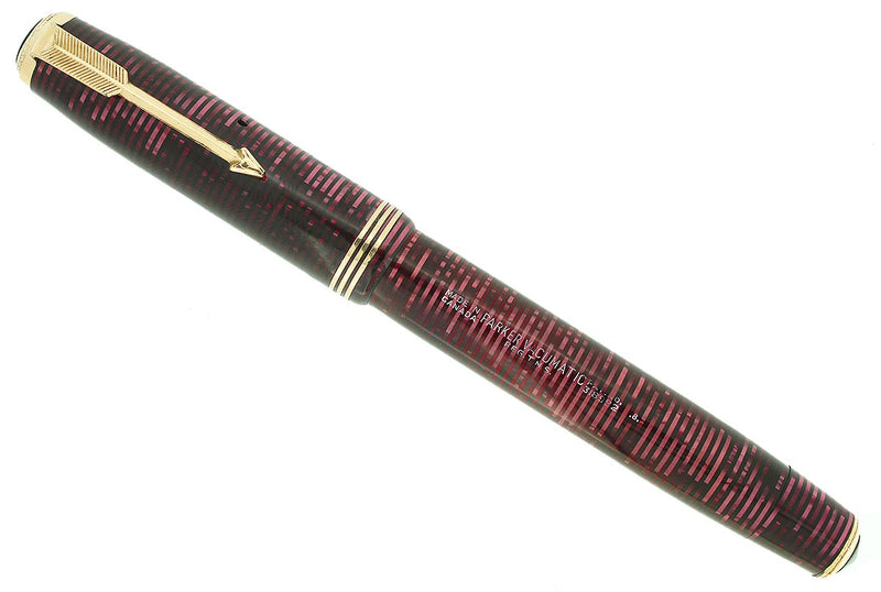 1938 PARKER BURGUNDY PEARL STANDARD VACUMATIC FOUNTAIN PEN RESTORED OFFERED BY ANTIQUE DIGGER