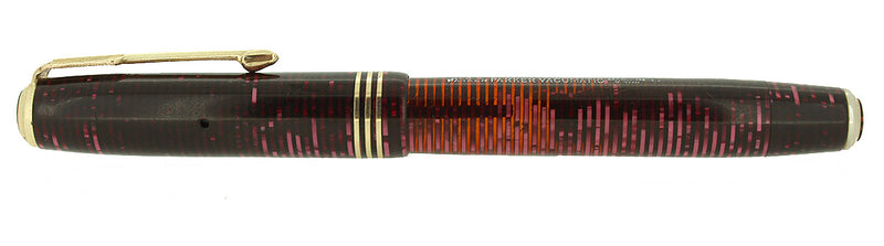 1938 PARKER BURGUNDY PEARL VACUMATIC DOUBLE JEWEL FOUNTAIN PEN RESTORED OFFERED BY ANTIQUE DIGGER