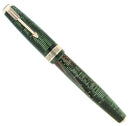 1938 PARKER SENIOR MAXIMA VACUMATIC DOUBLE JEWEL EMERALD PEARL FOUNTAIN PEN RESTORED OFFERED BY ANTIQUE DIGGER