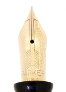 1938 PARKER SENIOR MAXIMA VACUMATIC DOUBLE JEWEL EMERALD PEARL FOUNTAIN PEN RESTORED OFFERED BY ANTIQUE DIGGER