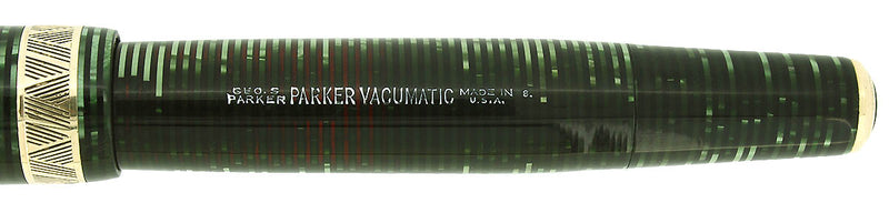1938 PARKER SENIOR MAXIMA VACUMATIC DJ EMERALD PEARL FOUNTAIN PEN RESTORED OFFERED BY ANTIQUE DIGGER
