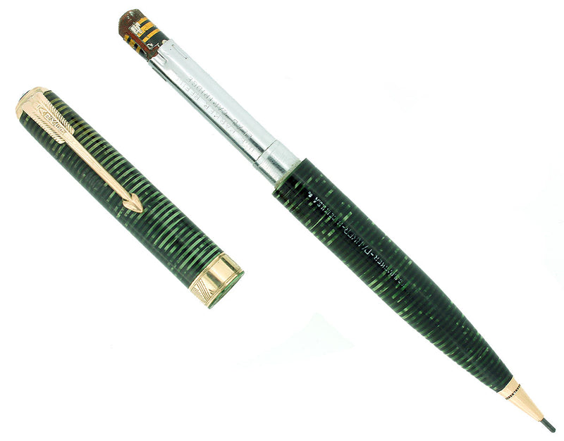 1938 PARKER VACUMATIC SENIOR MAXIMA EMERALD PEARL MECHANICAL PENCIL RESTORED OFFERED BY ANTIQUE DIGGER