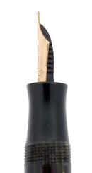 1938 PARKER VACUMATIC SILVER PEARL SHADOW WAVE DOUBLE JEWEL FOUNTAIN PEN RESTORED OFFERED BY ANTIQUE DIGGER