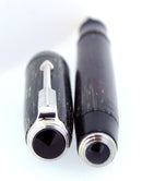 1938 PARKER VACUMATIC SILVER PEARL SHADOW WAVE DOUBLE JEWEL FOUNTAIN PEN RESTORED OFFERED BY ANTIQUE DIGGER