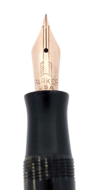 1938 PARKER VACUMATIC SILVER PEARL SHADOW WAVE DOUBLE JEWEL FOUNTAIN PEN RESTORED OFFERED BY ANTIQUE DIGGER