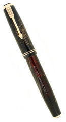 1938 PARKER VACUMATIC GOLDEN PEARL SHADOW WAVE DOUBLE JEWEL FOUNTAIN PEN RESTORED OFFERED BY ANTIQUE DIGGER