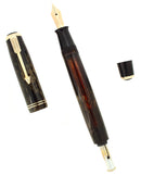 1938 PARKER VACUMATIC GOLDEN PEARL SHADOW WAVE DOUBLE JEWEL FOUNTAIN PEN RESTORED OFFERED BY ANTIQUE DIGGER