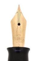 1938 PARKER VACUMATIC GOLDEN PEARL SHADOW WAVE DOUBLE JEWEL FOUNTAIN PEN RESTORED OFFERED BY ANTIQUE DIGGER