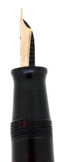 1938 PARKER VACUMATIC RED PEARL SHADOW WAVE DOUBLE JEWEL FOUNTAIN PEN RESTORED OFFERED BY ANTIQUE DIGGER