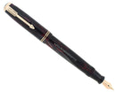 1938 PARKER VACUMATIC RED PEARL SHADOW WAVE DOUBLE JEWEL FOUNTAIN PEN RESTORED OFFERED BY ANTIQUE DIGGER